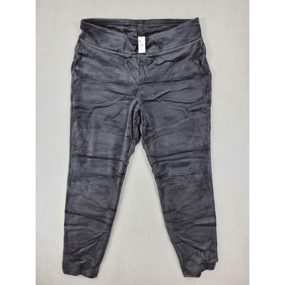 Talbots Luxe‎ Velour Leggings Women 2XP Petite Black High Rise Stretch NEW 2X
